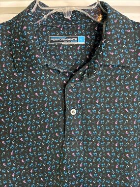 Roundtree Yorke Black Short-Sleeve Golf Polo large